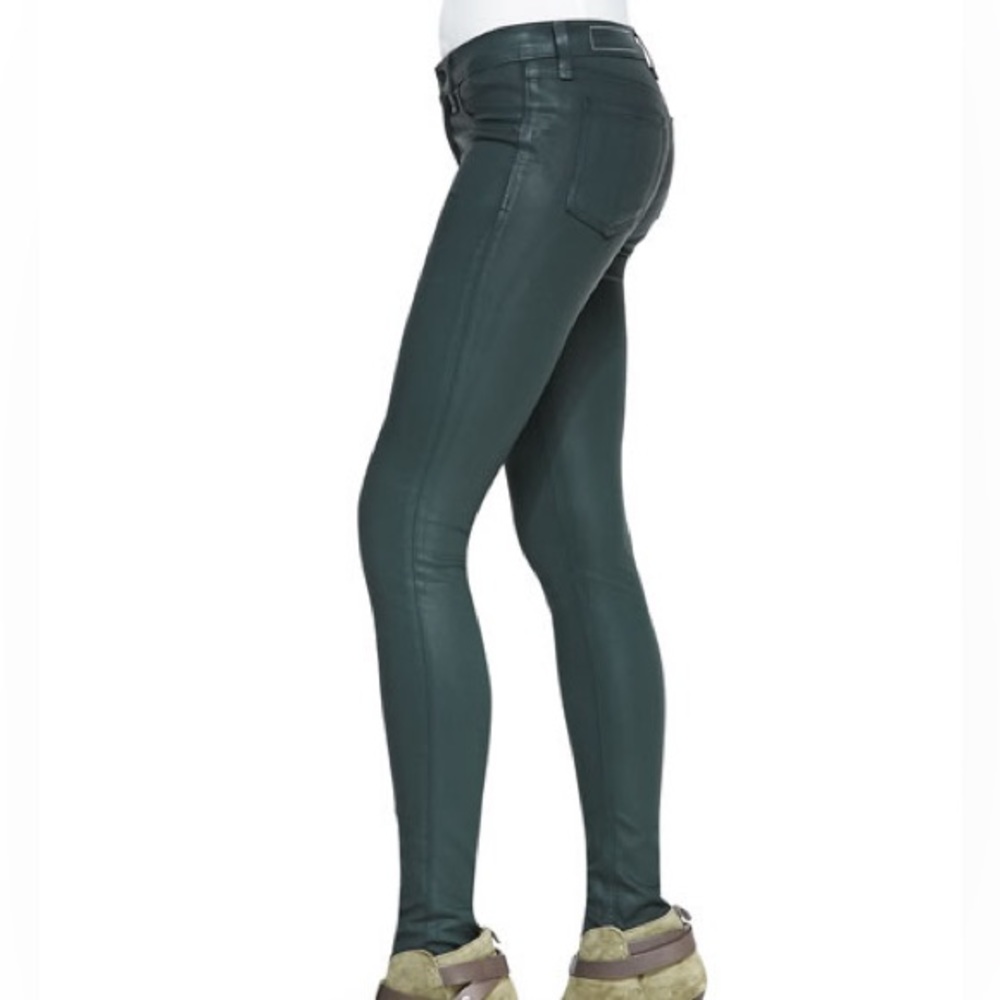 Rag and Bone Coated leggings in green gables size 24